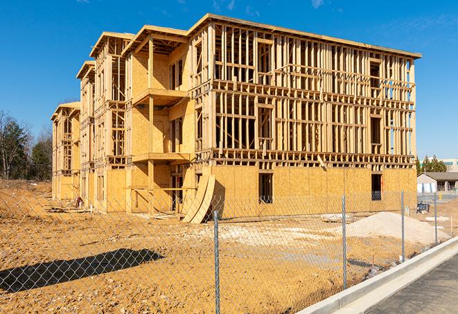 a mobile fence protecting a job site and workers in Anza